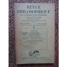 Revue philosophique de la France et de l&#039;&eacute;tranger NR 1- 3 1952