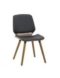 Scaun bucatarie BUC 019, lemn, piele ecologica, 100 kg, negru