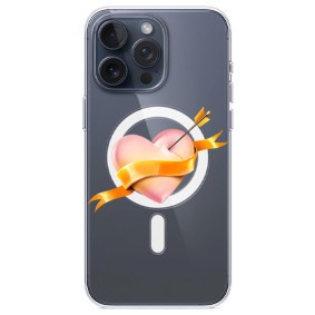 Husa personalizata apple iphone 14 pro max, magsafe, pink heart