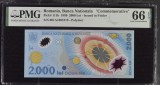 BANCNOTA 2000 LEI 1999 ECLIPSA UNC GRADATA PMG 66 EPQ