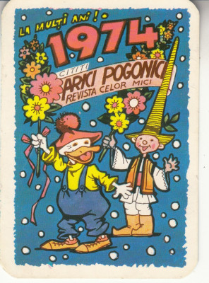 M3 C31 12 - 1974 - Calendar de buzunar - reclama revista Arici pogonici foto