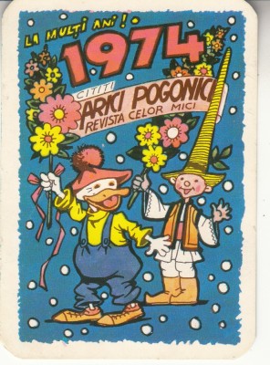 C9 1 - 1974 - Calendar de buzunar - reclama revista Arici pogonici foto