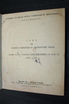 CURS DE POLITICA COMERCIALA SI LEGISLATIUNE VAMALA foto