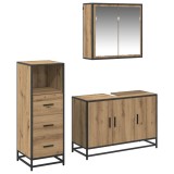 vidaXL Set de mobilier pentru baie cu sertar 3 pcs stejar artizanal 3402457