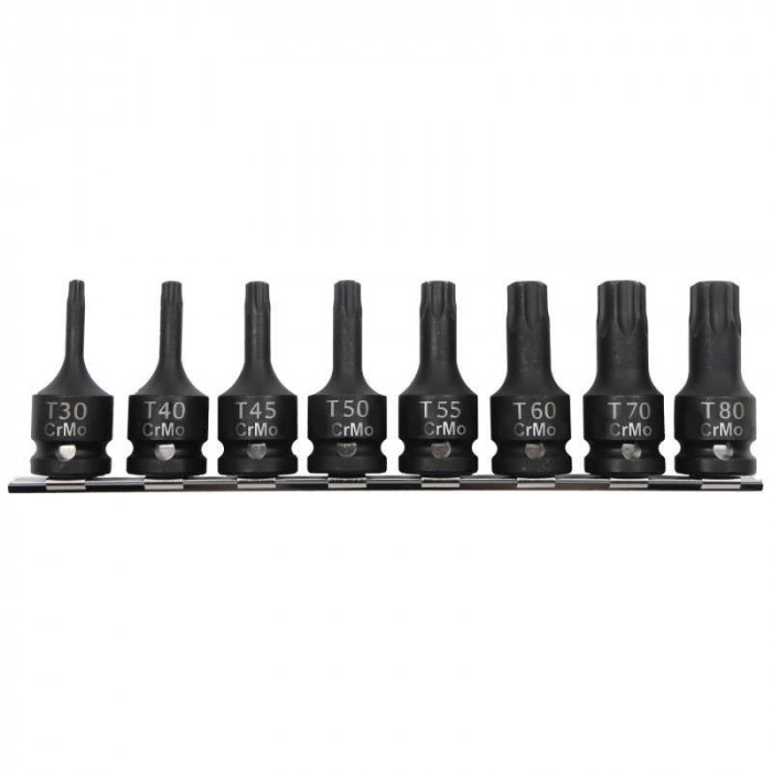 Set Tubulare Impact Cu Varf Torx T30-T80 - 8P.