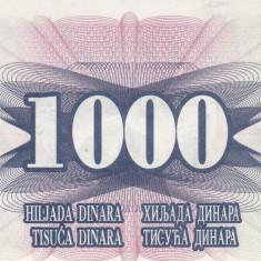 Bosnia 1000 Dinara 1992 UNC