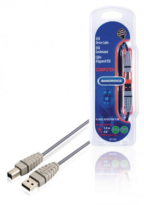 Cablu USB imprimanta 3m, Bandridge BCL4103 foto