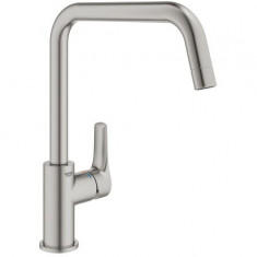 Baterie bucatarie monocomanda, L-Spout, crom mat (supersteel), Grohe Eurosmart New