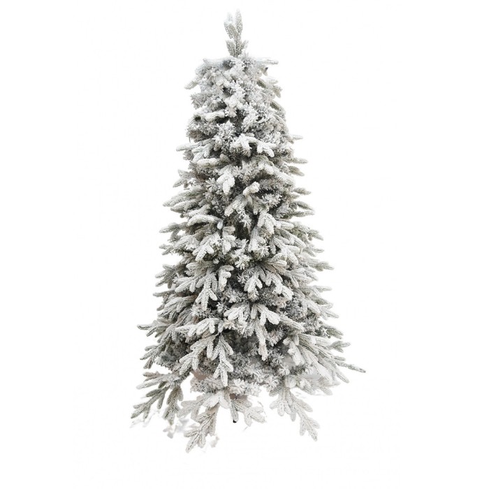 Brad artificial pulverizat complet alb-tip zapada de craciun, 1.8 m, interior/ exterior, bogat 512 ramuri, verde