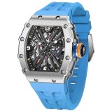 Ceas Pagani Design PD-1738, Japan VH65, design skeleton, 42mm, curea silicon, rezistenta 100m