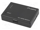 Switch HDMI 4 porturi 0,8m LANBERG HDCP 2.2 HDMI 2.0 negru
