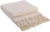 Pătură L&acirc;nă Merinos Valentini Bianco Rogoska Crem 140x200cm - Calitate Elite, Moale și Călduroasă