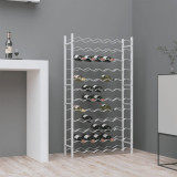 VidaXL Suport sticle de vin pentru 72 sticle,alb, metal