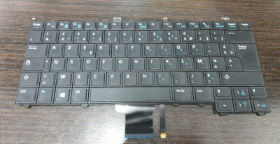 Tastatura laptop second hand Dell Latitude 12 7000 E7240 14 7000 E7440 0K1N66 Backlit Layout Franceza foto