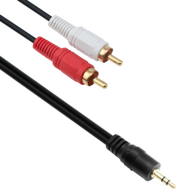 Cablu audio Detech Jack 3.5mm - RCA Tata, 1.5m, Stereo, negru foto
