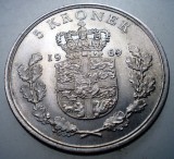 7.773 DANEMARCA FREDERIK IX 5 KRONER 1969 AUNC RARA 72000ex., Europa, Cupru-Nichel