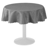Fata de Masa Rotunda Jemidi Gri 135cm Poliester Uni Ornaments