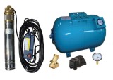 Kit complet sistem hidrofor, pompa submersibila APC SKM 100/50, rezervor de 50 litri cu manometru, presostat, racord 5 cai, manometru, 03031007/50M