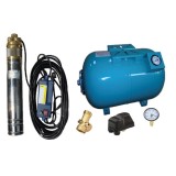Kit complet sistem hidrofor, pompa submersibila APC SKM 150/50, rezervor de 50 litri cu manometru, presostat, racord 5 cai, manometru, 03031008/50M