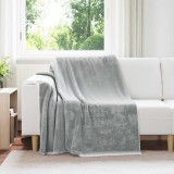 vidaXL Pătură de aruncat Gri 150x200 cm, Fleece Moale și Pufos, Calduroasă, Ușoară, ideală pentru Canapea, Pat și Decor