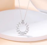 Lantisor Argint 925 pandantiv Cununa/Cerc, placat cu Rodiu - ALCA Fine Jewelry