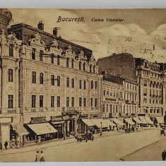 BUCURESTI , CALEA VICTORIEI , ZONA TEATRULUI NATIONAL , CARTE POSTALA ILUSTRATA , IANUARIE , 1926