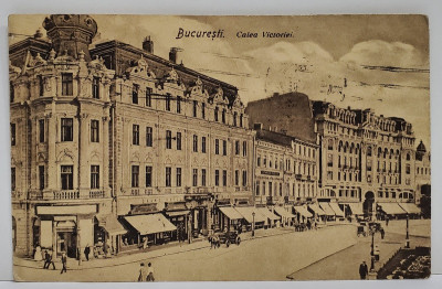 BUCURESTI , CALEA VICTORIEI , ZONA TEATRULUI NATIONAL , CARTE POSTALA ILUSTRATA , IANUARIE , 1926 foto