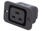 Conector alimentare AC soclu mamă 10A 250VAC IEC 60320 45mm