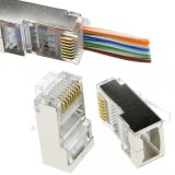 Mufa RJ45 FTP ecranata, cat.6, passthrough (100buc) - EMTEX &quot;EMT-PR6-FTP&quot;