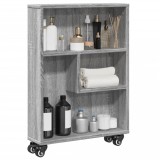 vidaXL Cărucior depozitare &icirc;ngust gri sonoma 48x13x68cm lemn prelucrat