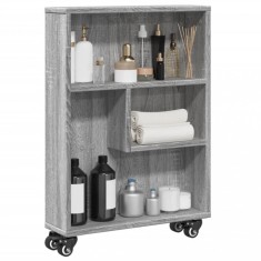 vidaXL Cărucior depozitare &icirc;ngust gri sonoma 48x13x68cm lemn prelucrat