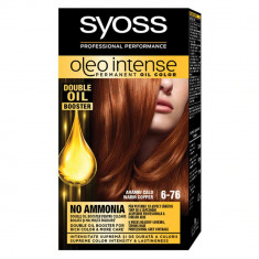 Vopsea de Par Permanenta, Fara Amoniac, SYOSS Oleo Intense, 6-76 Nuanta Aramiu Cald, 115 ml, Vopsea Permanenta, Vopsea Fara Amoniac, Vopsea SYOSS, Vop