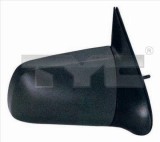 Oglinda exterioara stanga TYC Opel Vectra A 86 87 Hatchback Sedan 191995, reglaj manual prin brat, sticla plana, carcasa neagra, omologare ECE,