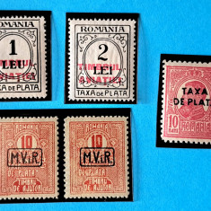 TIMBRE ROMANIA -LOT TIMBRE TAXA DE PLATA -TIMBRUL AVIATIEI+ M.V.I.R 10 LEI -MNH