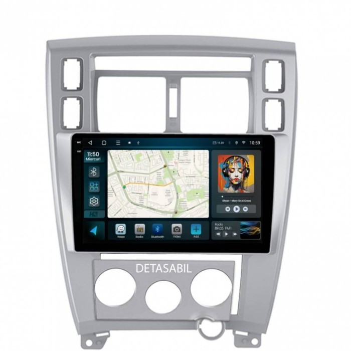 Navigatie 2K Hyundai Tucson(2004-2009) 4GB RAM Android 13 Octacore Slot Sim 4G DSP GPS Wi-FI Carplay Android Auto USB Bluetooth Waze Touchscreen 10.36