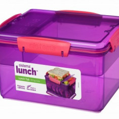 Cutie alimente plastic 4 compartimente Sistema Lunch 2.3L diverse culori