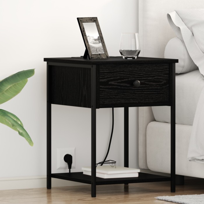 vidaXL Noptiere 2 pcs Stejar negru 42 x 41 x 56 cm Lemn compozit