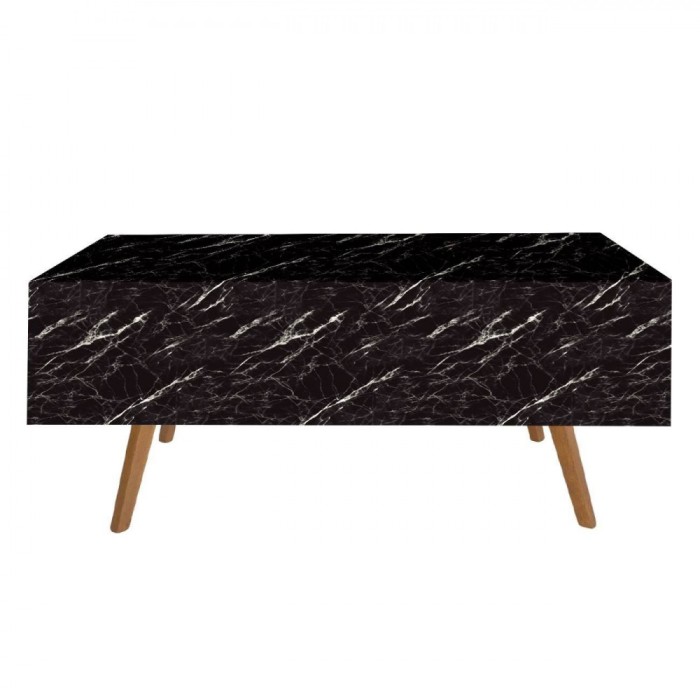 Față de Masă, Model Marmura, Negru, 180x120 cm, Plastic