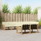vidaXL Set de canapele de exterior cu pernă 8 pcs Alb și crem 3388804