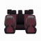 Set Huse Scaune Auto pentru Seat Exeo - DeluxeBoss stofa cu piele ecologica, negru cu rosu, 11 bucati