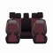 Set Huse Scaune Auto pentru Audi Q5 - DeluxeBoss, stofa cu piele ecologica, pt bancheta rabatabila fractionata, negru cu rosu, 11 piese