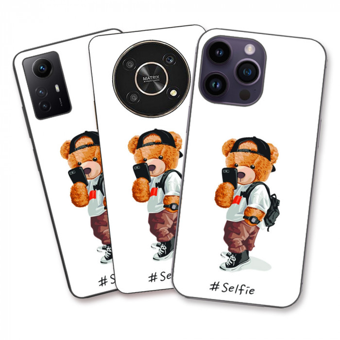 Husa Apple iPhone 7 / iPhone 8 / iPhone SE 2020 Silicon Gel Tpu Model Bear Teddy Selfie