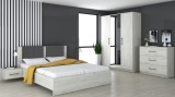 Dormitor Vera Ro, 164x56x205 cm, Stejar Alb k001