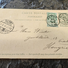 Carte postala 1895, circulata Herve-Belgia, Pozsony, probabil Transilvania