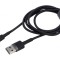 Cablu USB 2.0 High Speed 1m Negru Textil 2,4A