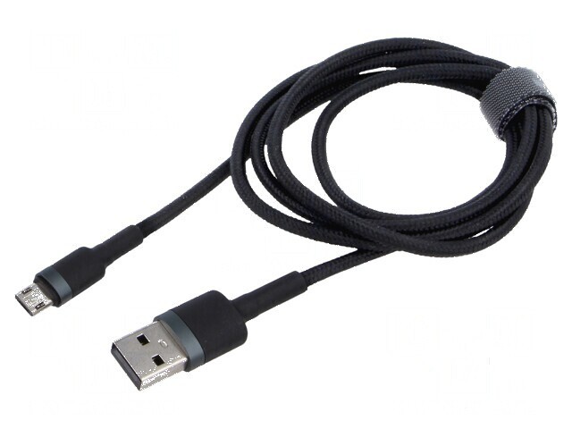 Cablu USB 2.0 High Speed 1m Negru Textil 2,4A