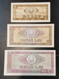 Rom&acirc;nia set 1966 (1, 5, 10, 25, 50, 100 lei UNC) 3 lei circulat