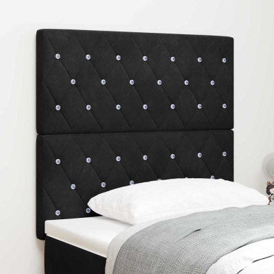 Tăblie LED cu lumini cu bandă LED Argyle Negru 100 cm Catifea foto