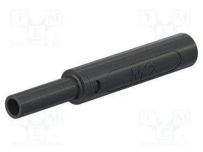 Conector banană 4mm 32A 1kV negru ST&amp;Auml;UBLI &amp;icirc;nşurubare 65mm foto