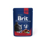 Brit Premium Adult, Hrana umeda pisici, Vita, 100g. Nutritiva, completa, usor de digerat. Mentine hidratarea si sustine imunitatea